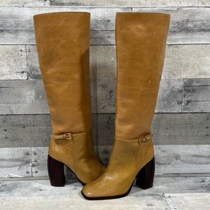 TORY BURCH Banana Heel Boot - Butterscotch - Size - 6